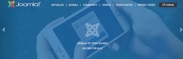 Screenshot from Joomla website
