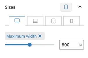 Size settings