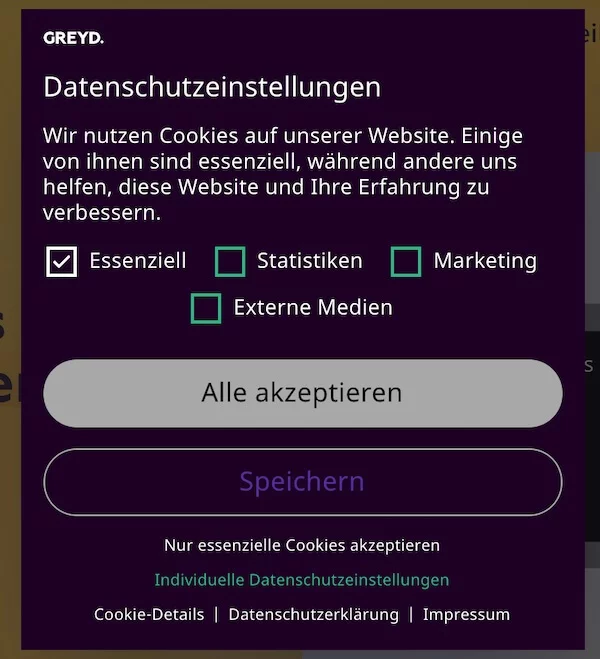 Cookie Banner Greyd.Suite