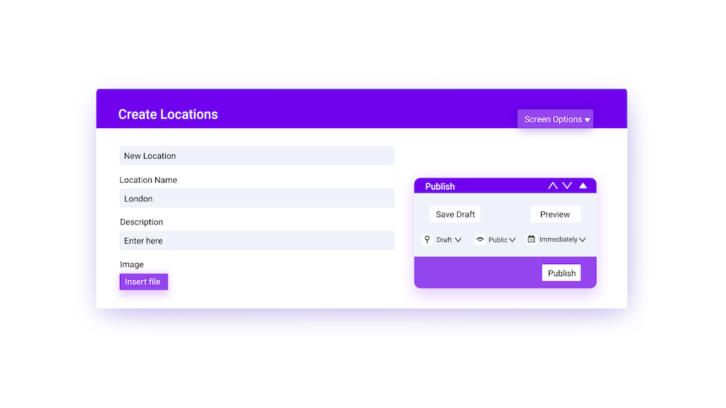 Backend-Visualisierung der dynamischen Posttypen von Greyd.Suite