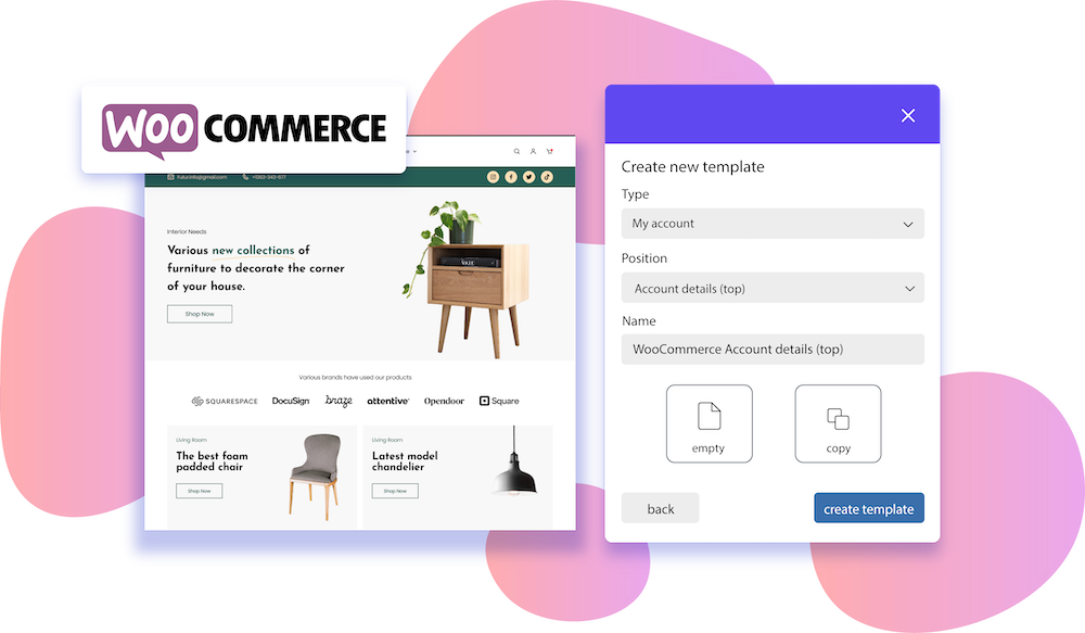 Visualisierung eines Webshops mit einem Admin Panel