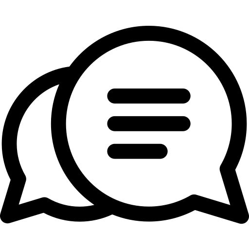 Icon mit zwei Sprechblasen