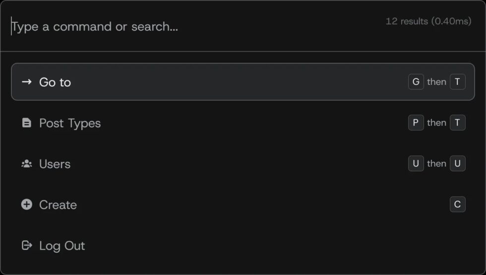 Default Benutzeroberfläche in Greyd.Hub mit Suchleiste